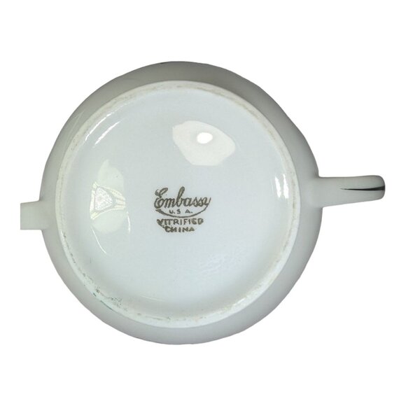 Vintage Embassy Vitrified China Creamer & Sugar Bowl Set With Floral Design - Picture 4 of 5